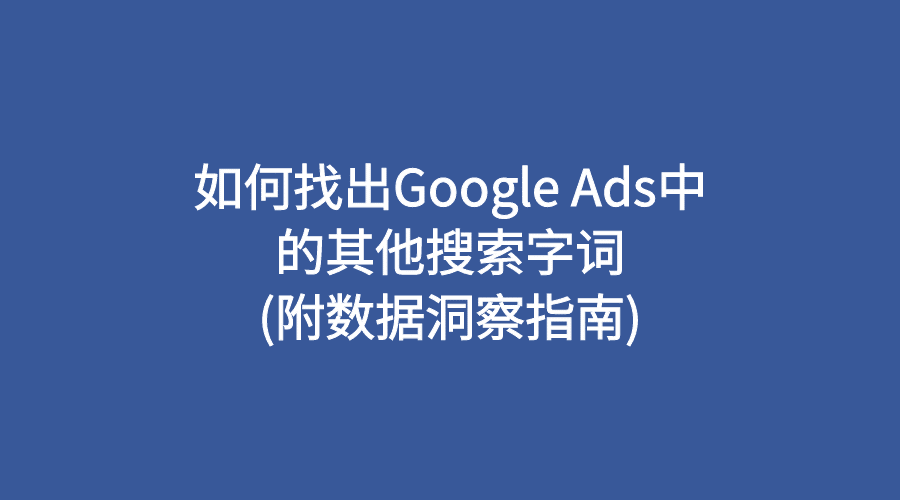 如何找出Google Ads中的其他搜索字词